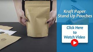 stand up pouches compostable biodegradable kraft brown paper white black green yellow