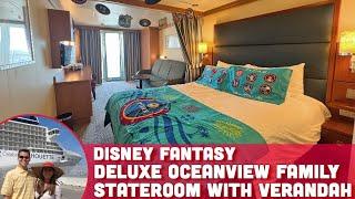 Disney Fantasy Deluxe Family Oceanview Stateroom with Verandah Tour  - Disney Cruise Line