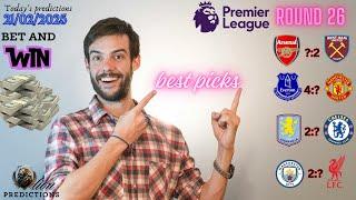 Premier League Game week 26 predictions | Goals|Corners| Cards| 21/02/2024 - 23/02/2024 | FRI-MON|