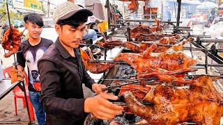 Popular of Grilled Roast Whole Pork Leg, Roast Duck & More | Cambodian Street Food