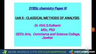 SYBSC CHEMISTRY PAPER III - Dr. K. S. Kulkarni