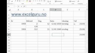 Excel på norsk: Dato