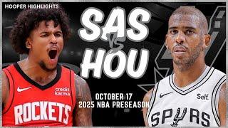 San Antonio Spurs vs Houston Rockets Full Game Highlights | Oct 17 | 2024-25 NBA Preseason