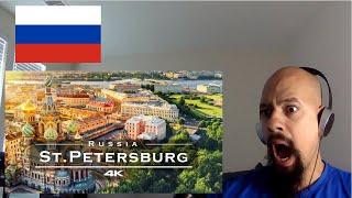 First Time Reacting to Saint Petersburg Russia by drone | Saint Petersburg Travel Guide | Russia