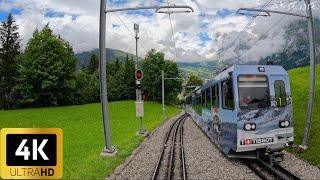 4K Driver View Kleine Scheidegg to Grindelwald Switzerland | Train Cab ride - 4K HDR Video