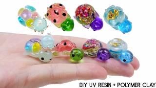 How to DIY Kawaii 4 Summer themed Resin Turtles Polymer Clay/ UV Resin tutorial