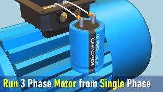 How to run three phase motor with single phase Supply | Easy Explanation with Animation