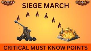 EVONY : BEST SIEGE MARCH - Everything You Should & Must Know(All Critical & Basics)