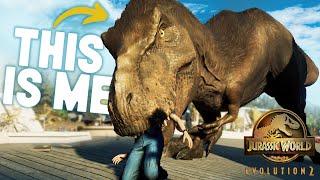 I Made A Dinosaur Survival Game... In Jurassic World Evolution 2?! (T-Rex Edition)