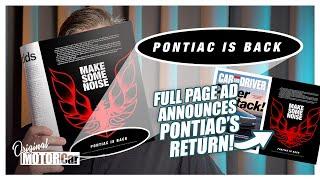 Pontiac is Back!  Full Page Ad in Car & Driver Announces the Brand's Return!