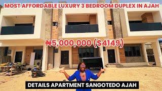 INSIDE THE MOST AFFORDABLE LUXURY 3 BED DUPLEX + BQ| DETAIL APARTMENTS SANGOTEDO AJAH #housesinlekki