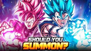 (Dragon Ball Legends) SHOULD YOU SUMMON FOR TRANSFORMING LF VEGITO BLUE AND SSJ ROSE GOKU BLACK?