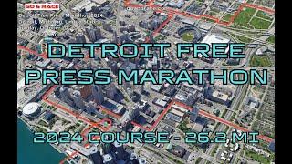 Detroit Free Press Marathon 2024: fly over the marathon course!