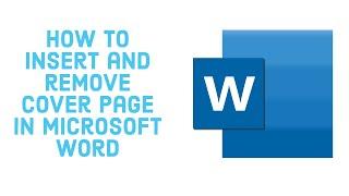 How to insert and remove cover page in Microsoft Word 2016