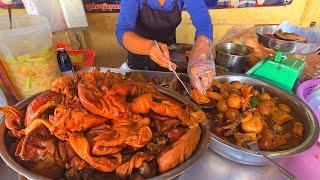 Mouth-watering ! Only $2 Braised Pork Intestines RICE Noodles | Cambodian Street Food