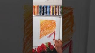 mountain sunset |scenery with oil pastel colour #art #painting