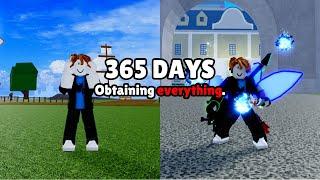 I Spent 365 Days On a New Blox Fruits Account In One Video - Noob to Pro in Blox Fruits