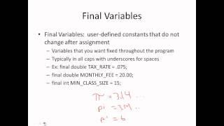 Java Types and Variables - AP Computer Science Lesson 1