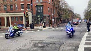 Boston Police Department. Injured Officer Motorcade to Hospital. BPD Motorcycle Escort