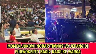 Banjir Manusia Tak Terbendung Saat Jokowi Nobar Timnas Vs Jepang Di Purwokerto Bagi2 Kaos ke Warga