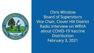 Vice Chair and Clover Hill Supervisor Chris Winslow on WRVA 2/3/2021