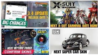 Finally  Bgmi 3.4 Update Release date | Next Mythic Forge Bgmi | New X - Suit Carnival Date In Bgmi