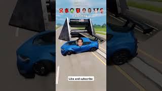 YouTubers Cars Brake test.. #beamngcrashes #beamngdrive #asmr #car #shorts #gta5 #superman #tiktok