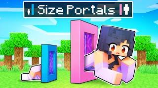 Using SIZE PORTALS For MEGA Pranks In Minecraft!