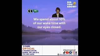 Did you know! "We spend about 10% of our wake time with our eyes closed" - 3 PAIRS OPTICAL Barrie