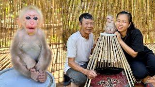 Mom and Grandpa name the lovely baby monkey