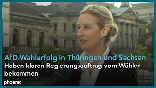 Landtagswahlen: Alice Weidel (AfD) zum Wahlerfolg in Thüringen und Sachsen am 01.09.2024