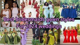 Best bridesmaids gown styles for 2024 weddings | Bridesmaid dress designs 2024 |Bridal train dresses