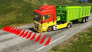 Trucks vs Spikes #5 | BeamNG.DRIVE