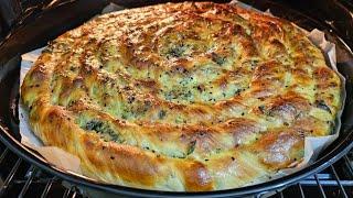 SADECE UN TUZ VE SU İLE ÇITIR ÇITIR ÇOK LEZZETLİ VE DOYUMSUZ ISPANAKLI EL AÇMASI BÖREK 