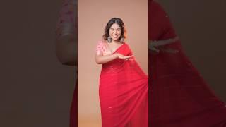 Wore a red saree for the first time ️ #bonggirl #redsareelook #jhumka #ytshorts #sareelove #ytshort