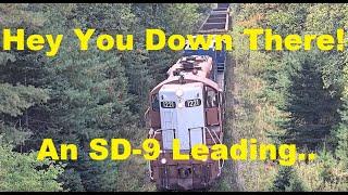 SD-9 Leads This Train Thru Downtown, Plus Real Mechanical Bells Ringing! #train #trains #trainvideo