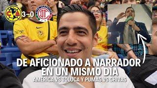 MI REACCIÓN al AMÉRICA vs TOLUCA y MI NARRACIÓN en PUMAS vs CHIVAS | Detrás de cámaras | Andrés Vaca