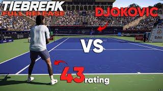 TIEBREAK Full Release Gameplay - Difficulty is Much BETTER, They Said... (Djokovic vs 43 OVR)