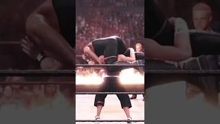 ATTITUDE ADJUSTMENT THROUGH THE FIRING TABLE  #wwe #wwe2k23gameplay #youtube #shorts