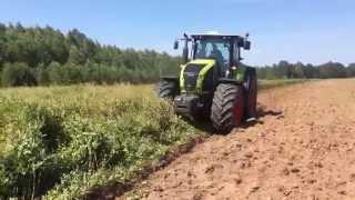 Вспашка залежи. Люцерна. Трактор AXION 900 CLAAS + Плуг LEMKEN