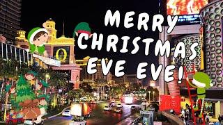 Christmas Eve Eve Walking Tour Vegas Strip! Explore Bellagio Displays, Aria Reindeer, Caesars Palace