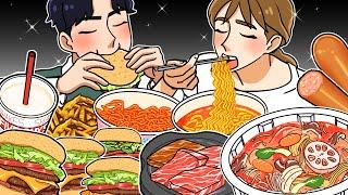 Foods in Animation (Five Guys & Convenience store& Malatang)| COMPLETE EDITION 5 |Animation mukbang|