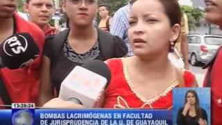 Bombas lacrimógenas en Facultad de Jurisprudencia de la Universidad de Guayaquil