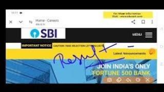 SBI SO Result 2024/SBI SO Cut Off 2024/SBI SO Result Date 2024/SBI SO Result Update