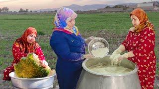 Traditional Nomadic Cooking | Azar Prepares Samanou in the New Rural Home