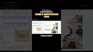 Responsive Login and Registration Form #html #css #javascript #webdesign #webdevelopment #frontend