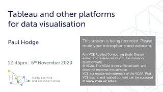 Tableau and other software for data visualisation