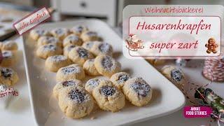 Weihnachtsplätzchen Rezepte - zarte Husarenkrapfen mit Johannisbeer Marmelade