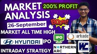 Hyundai Motor India IPO | Nifty All Time High | 26 September | IEX Share | Market Analysis | ShareX