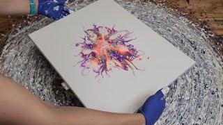 Neon Splatter Bloom - Technique a Week/Acrylic Pour Blooms